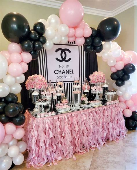 chanel theme birthday party|chanel birthday decorations.